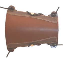 Bateman Traditional Leather Armguard Brown W- Elastic Straps
