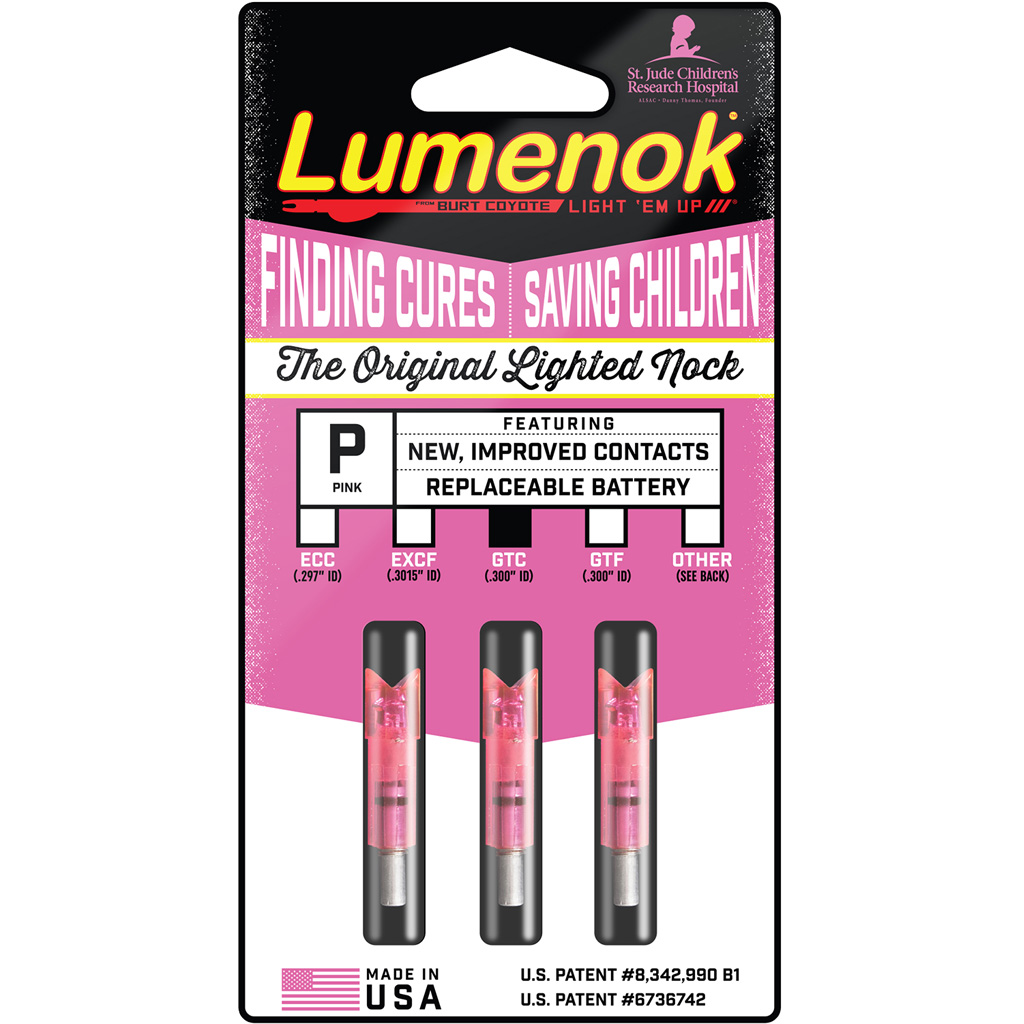 Lumenok Crossbow Nocks Pink Moon Gold Tip 3 Pk. - Image 2