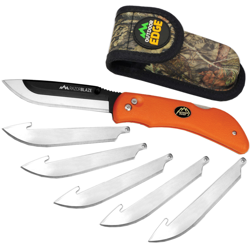 Outdoor Edge Razor Blaze Knife Orange 6 Blades Clamshell - Image 2