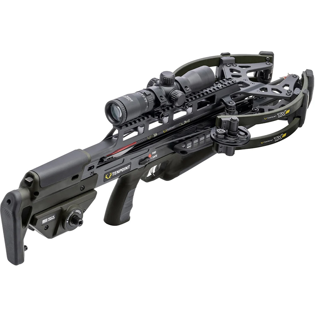 Tenpoint Tx 28 Crossbow Package Acuslide Maxx Rangemaster 100 Scope Moss Green - Image 3
